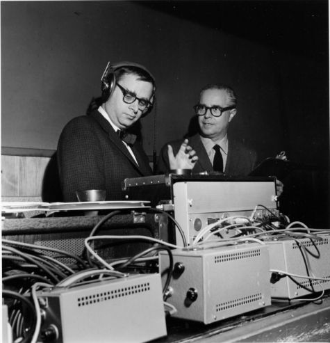 Rudy Van Gelder with Blue Note Records producer Alfred Lion.